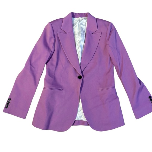 Victoria Beckham Purple Wool-twill blazer Size 6 - Picture 4 of 8